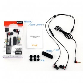 Phrodi 300 Earphone - POD-300 - Black/Red - 3