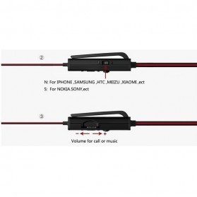 Phrodi 600 Earphone dengan Mic - POD-600 - Red/Black - 4