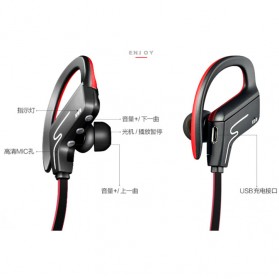 Phrodi Sport Bluetooth Earphone with Microphone - SP-6 - Orange - 4