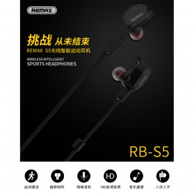 Remax Bluetooth 4.1 Wireless Sport Headset Earphone - RB-S5 - Black - 8