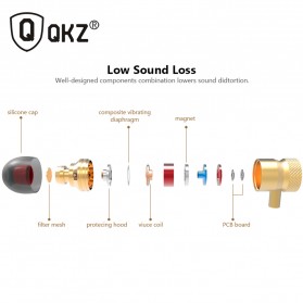 QKZ HiFi Super Bass In-Ear Earphones with Microphone - QKZ-X5 - Golden - 4