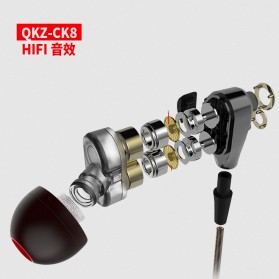 QKZ Dual Driver Earphone HiFi Dengan Mic - QKZ-CK8 - Black - 6