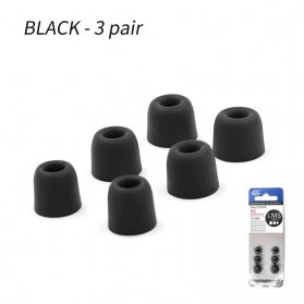 Knowledge Zenith Earbuds Eartips Memory Foam 3 Size - Black