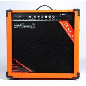 Live Music TG-60R Electric Guitar Amplifier Reverberation 3 Port 60W - Black/Orange - 3