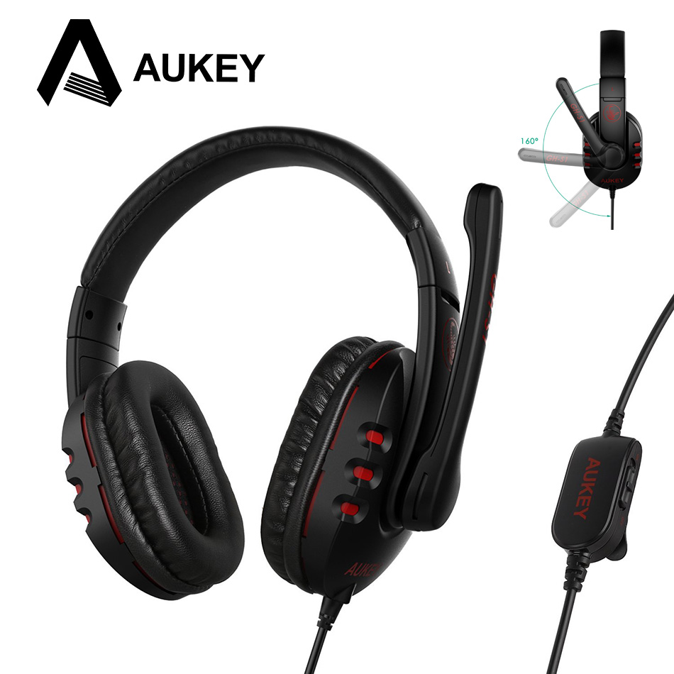 Aukey Deep Bass Gaming Headset - GH-S1 - Black/Red 