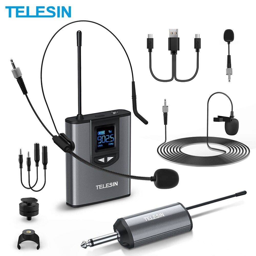 Gambar produk Telesin Headset UHF Wireless Tour Guide Microphone System - MIC-UHF-02