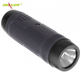 Zealot Portable Wireless Bluetooth Bicycle Speaker Flashlight Radio - A2 - Black