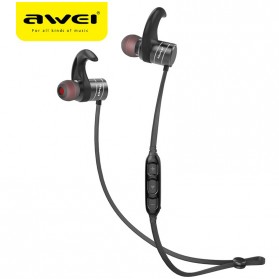 Awei Earphone Bluetooth Sport Magnetic dengan Microphone - AK1 - Black - 1