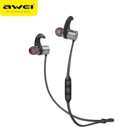 Awei Earphone Bluetooth Sport Magnetic dengan Microphone - AK1 - Gray - 1