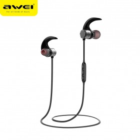 Awei Earphone Bluetooth Sport Magnetic dengan Microphone - AK1 - Gray - 4