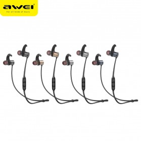 Awei Earphone Bluetooth Sport Magnetic dengan Microphone - AK1 - Gray - 5
