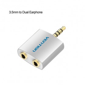Vention Splitter Jack Audio AUX 3.5 mm 2 Port Earphone - BDAW0 - White