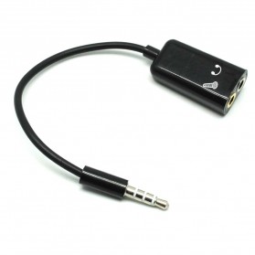 Microphone Headphone Audio Splitter 3.5mm ke 2 x 3.5mm - FA29735 - Black