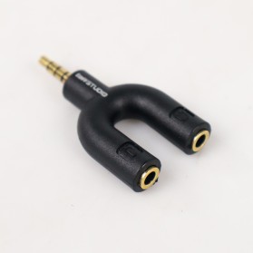 TaffSTUDIO Splitter Audio Shape U 3.5mm ke Headphone & Mic - K0650 - Black - 3
