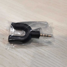 TaffSTUDIO Splitter Audio Shape U 3.5mm ke Headphone & Mic - K0650 - Black - 7
