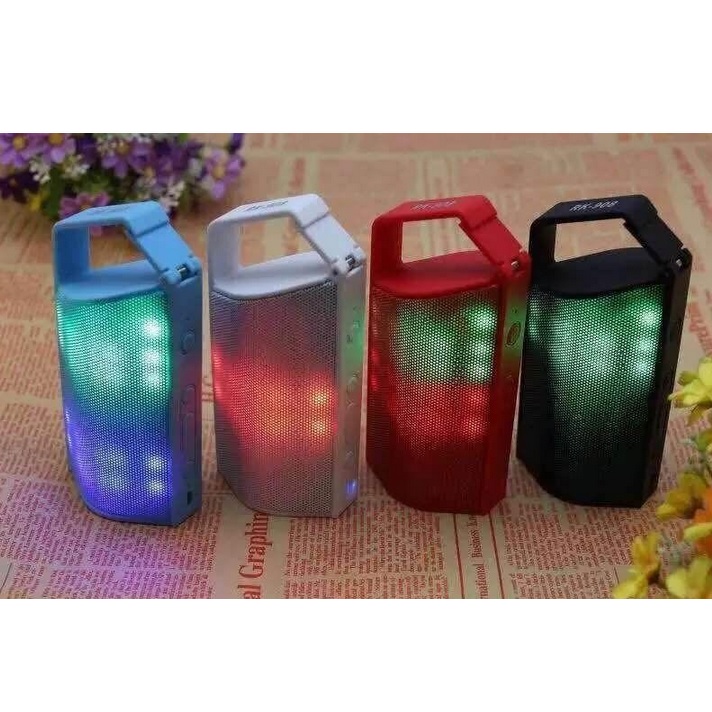 Mini Bluetooth Portable Speaker with Colorful LED Light - RK-908 - Black