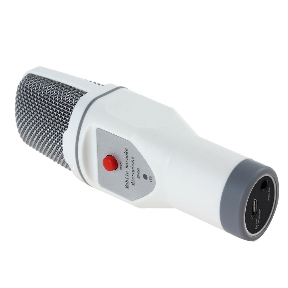 karaoke mobile condenser microphone 3 5mm sf 690 white karaoke mobile condenser microphone 3 5mm sf 690 white