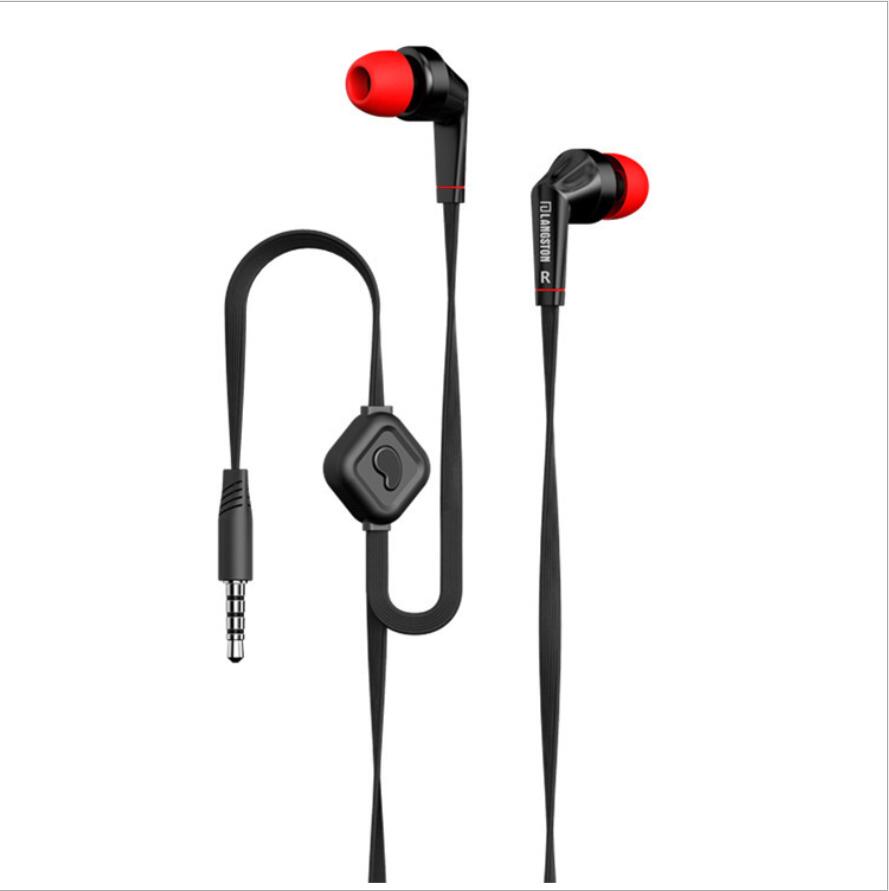 Langsdom Earphones Bass dengan Mic - Black Langsdom Earphones Bass dengan Mic - Black