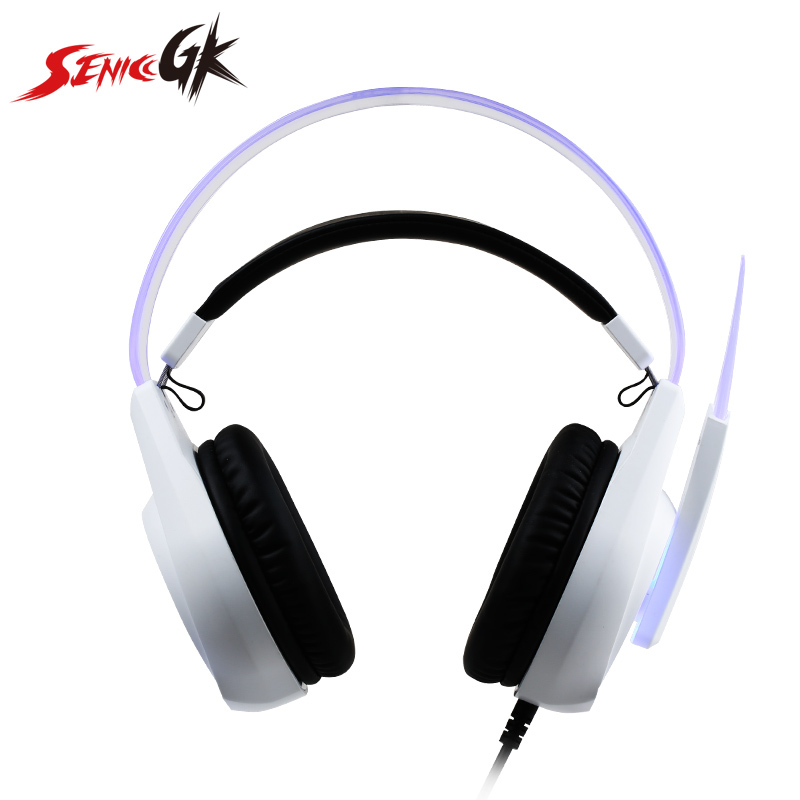 SENICC GK G241 Gaming Headset Deep Bass LED Light White