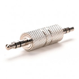 Stereo 3.5mm Male to Male Audio Headphone Jack Adapter - Silver - 1