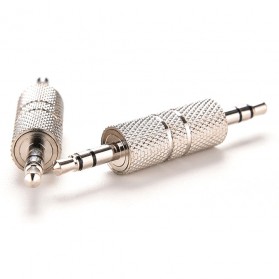 Stereo 3.5mm Male to Male Audio Headphone Jack Adapter - Silver - 4