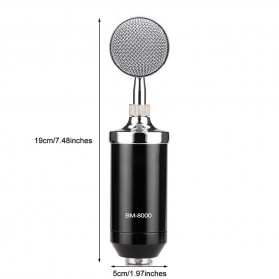 TaffSTUDIO Mikrofon Kondenser dengan Shock Proof Mount - BM-8000 - Black - 9