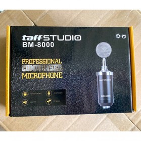 TaffSTUDIO Mikrofon Kondenser dengan Shock Proof Mount - BM-8000 - Black - 10