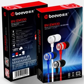 Beevo Earphones Clear Bass Sports with Microphone - EM330 / EM130 - Black - 9