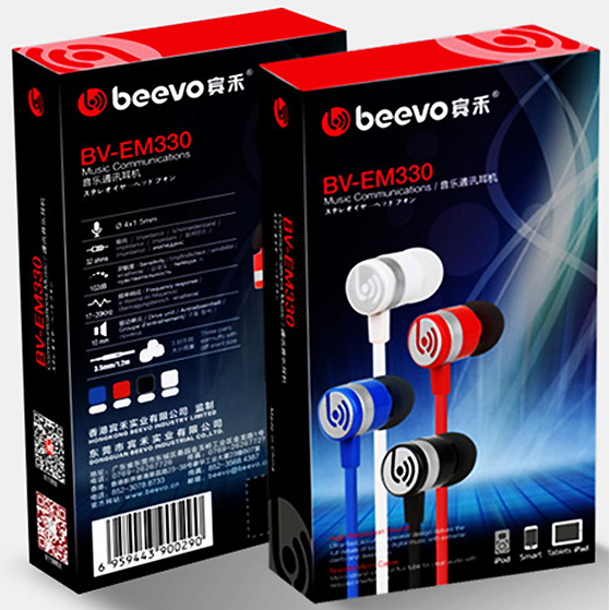 Beevo Earphones Clear Bass Sports with Microphone - EM330 / EM130 Gambar produk Beevo Earphones Clear Bass Sports with Microphone - EM330 / EM130