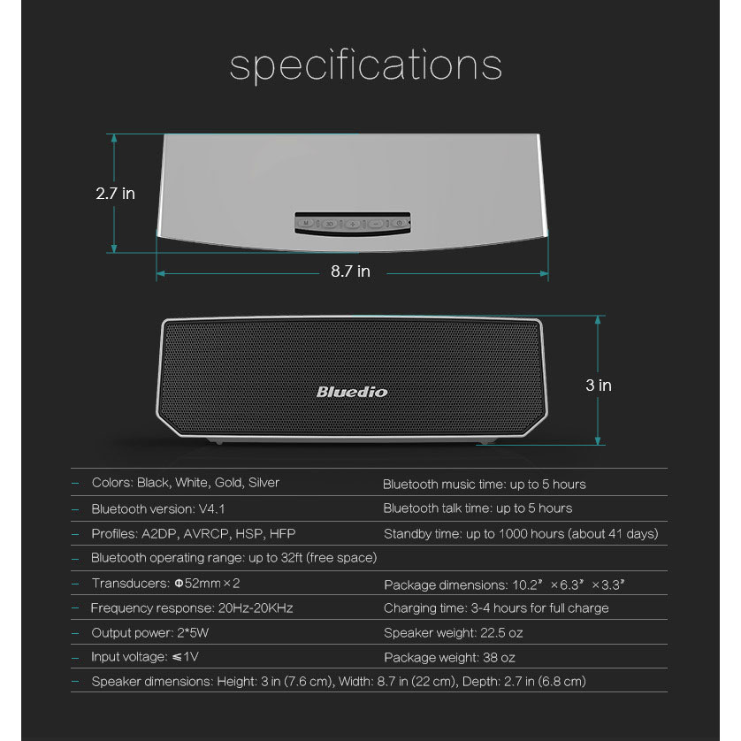 Bluedio BS-3 Camel Bluetooth Portable Speaker 3D Surround ...