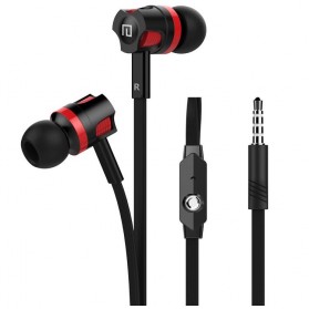 Langsdom Dynamic Super Bass Earphone dengan Mic - JM26 - Black/Red - 2
