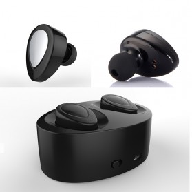 True Wireless Bluetooth Earphone with Charging Dock - Black - 1