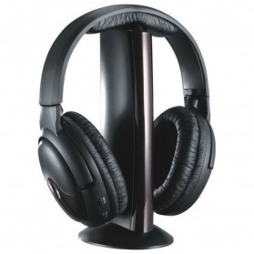 Headphone 5 in 1 Wireless Radio FM Receiver - MH2001 - Black - 2