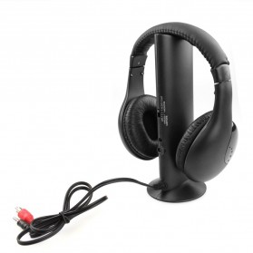 Headphone 5 in 1 Wireless Radio FM Receiver - MH2001 - Black - 3