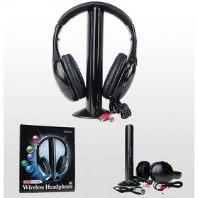 Headphone 5 in 1 Wireless Radio FM Receiver - MH2001 - Black - 4