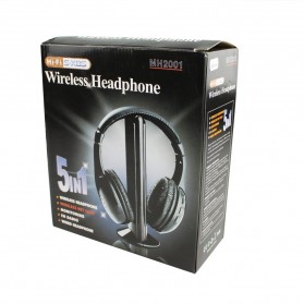 Headphone 5 in 1 Wireless Radio FM Receiver - MH2001 - Black - 5
