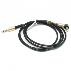 Kabel AUX Audio 3.5mm Male to 3.5mm Male HiFi L Shape - Black