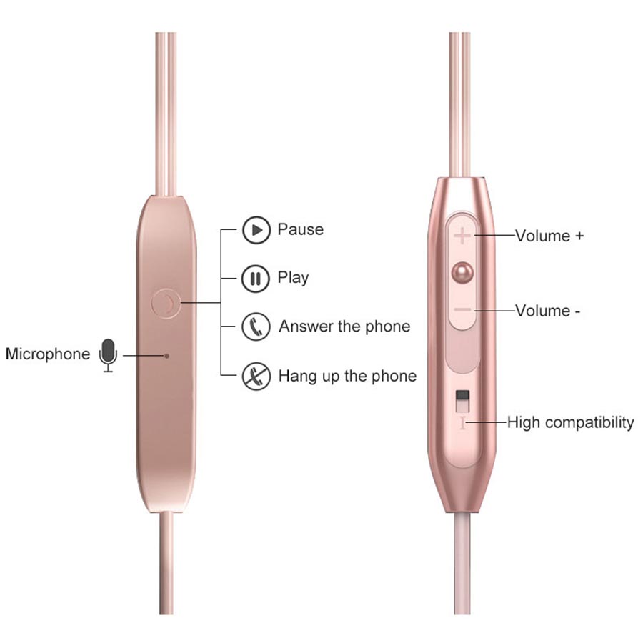 metal earphone stereo magnetic dengan microphone pink metal earphone stereo magnetic dengan microphone pink