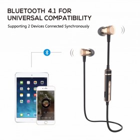 Earphone Bluetooth Sport Bass dengan Microphone - H6 - Black - 2