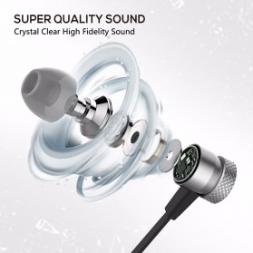 Earphone Bluetooth Sport Bass dengan Microphone - H6 - Black - 4