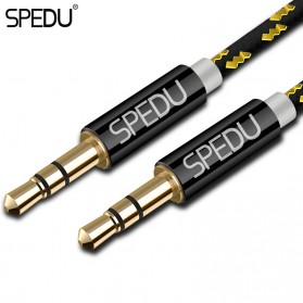 SPEDU Kabel Audio AUX 3.5mm Braided 1 Meter - Black - 1