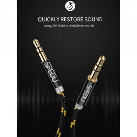 SPEDU Kabel Audio AUX 3.5mm Braided 1 Meter - Black - 7