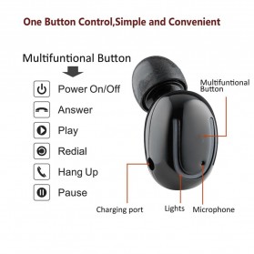 Micro Sport Bluetooth Earphone - Mini Q13 - Black - 5