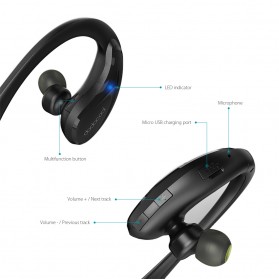 Dodocool Earphone Bluetooth Sport Headset - DA104 - Black - 3