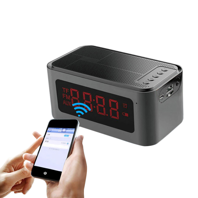 S61 Bluetooth Speaker Alarm Clock FM Radio Black