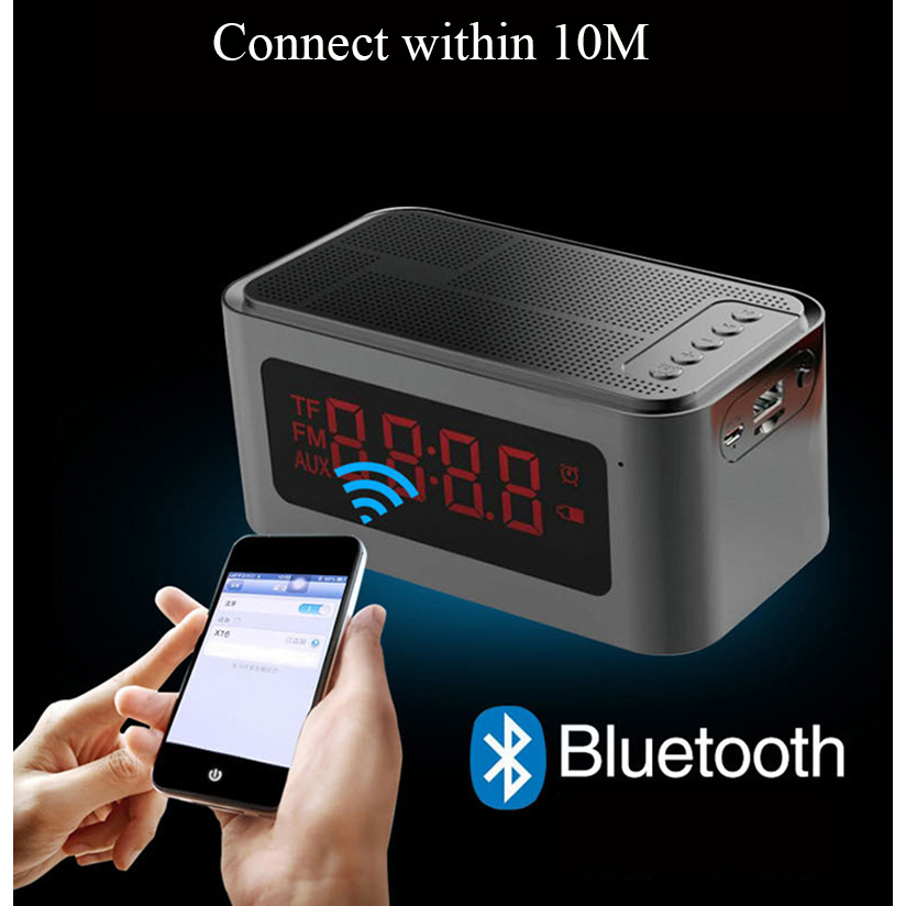 Bluetooth Speaker Alarm Clock FM Radio S61 Black