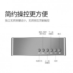 Bluetooth Speaker Alarm Clock FM Radio TF Card - Q9 - Black - 2