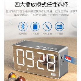 Bluetooth Speaker Alarm Clock FM Radio TF Card - Q9 - Black - 5