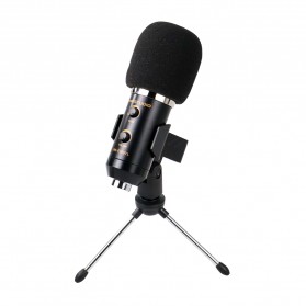 TaffSTUDIO Karaoke Condenser Microphone 3.5mm with Stand - MK-F200TL - Black