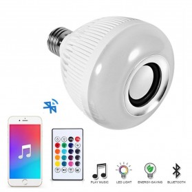 Lampu LED / Lampu Hias - Bohlam LED RGB E27 6W with Bluetooth Speaker - WJ-L2 - White